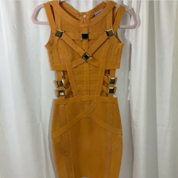 Herve Leger Dresses & Skirts - Amazing Herve Leger dress gold hardware size small